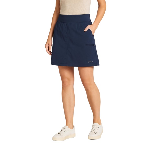 Orvis Pants - ORVIS Navy Blue Elastic Waist Side Pockets Skort‎ Womens Size Medium